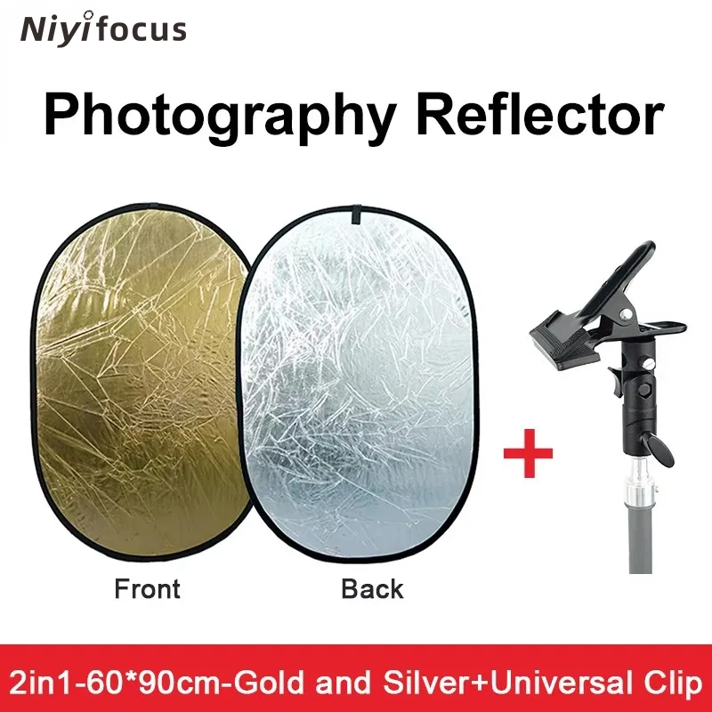 Photography Lighting Handheld - 2in1 Round Portable Reflector 30cm 60cm
