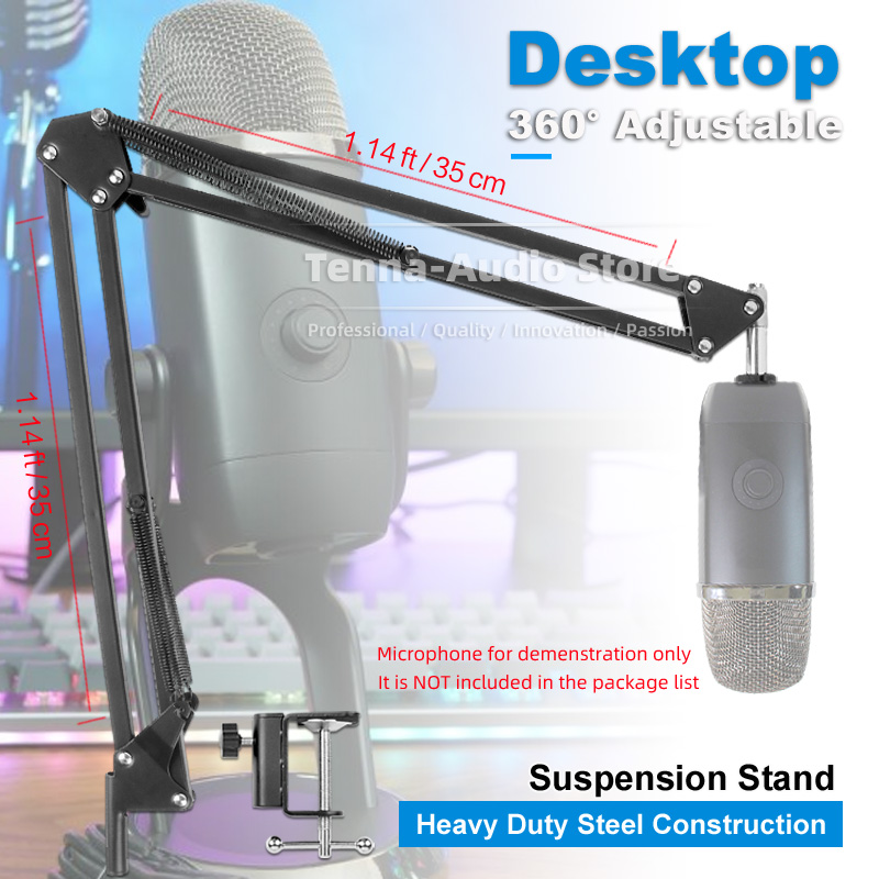 Boom Arm Stand - Desktop Clamp Suspension Mic Boom Arm