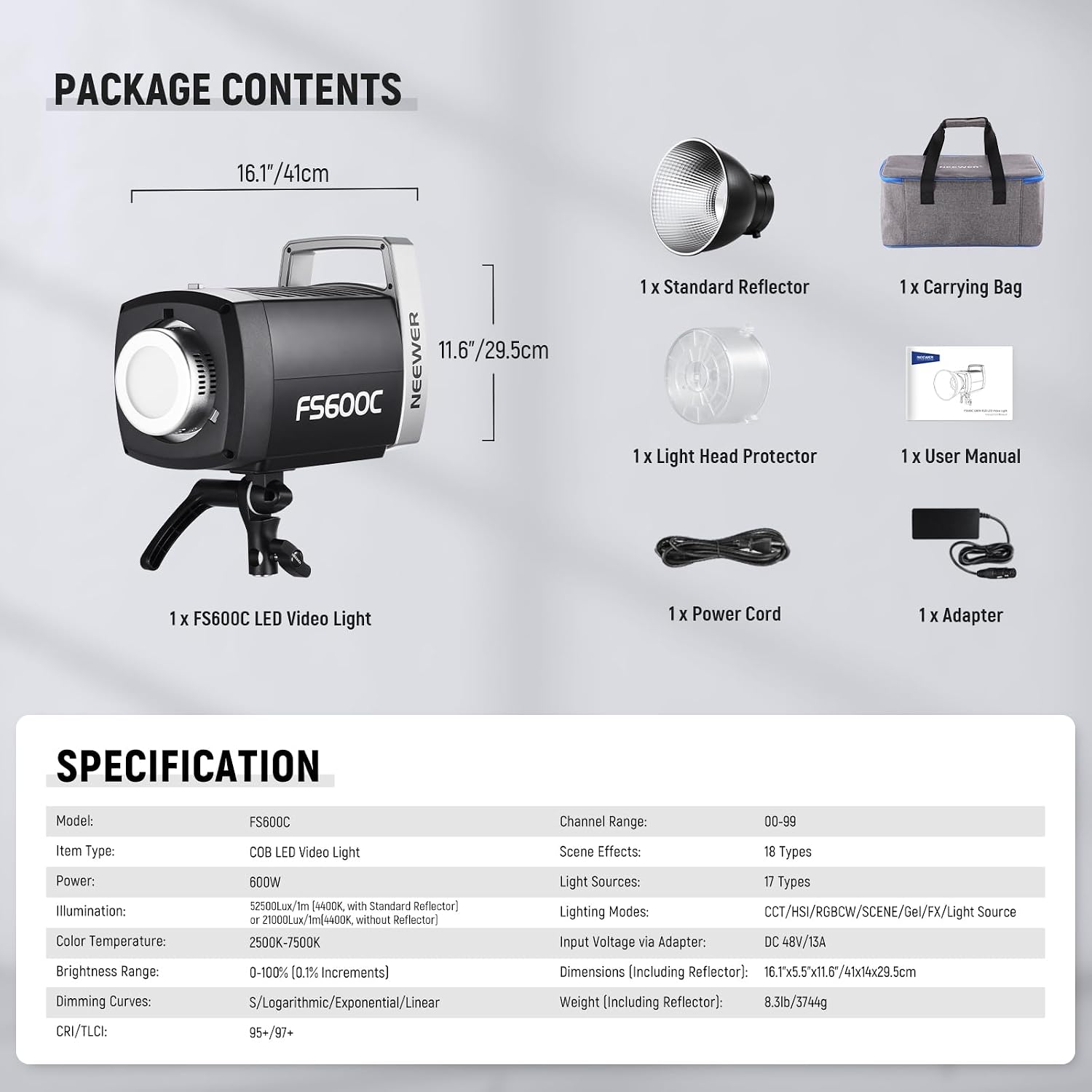 NEEWER FS600C 600W RGB COB LED - Photography Lighting App review and price
