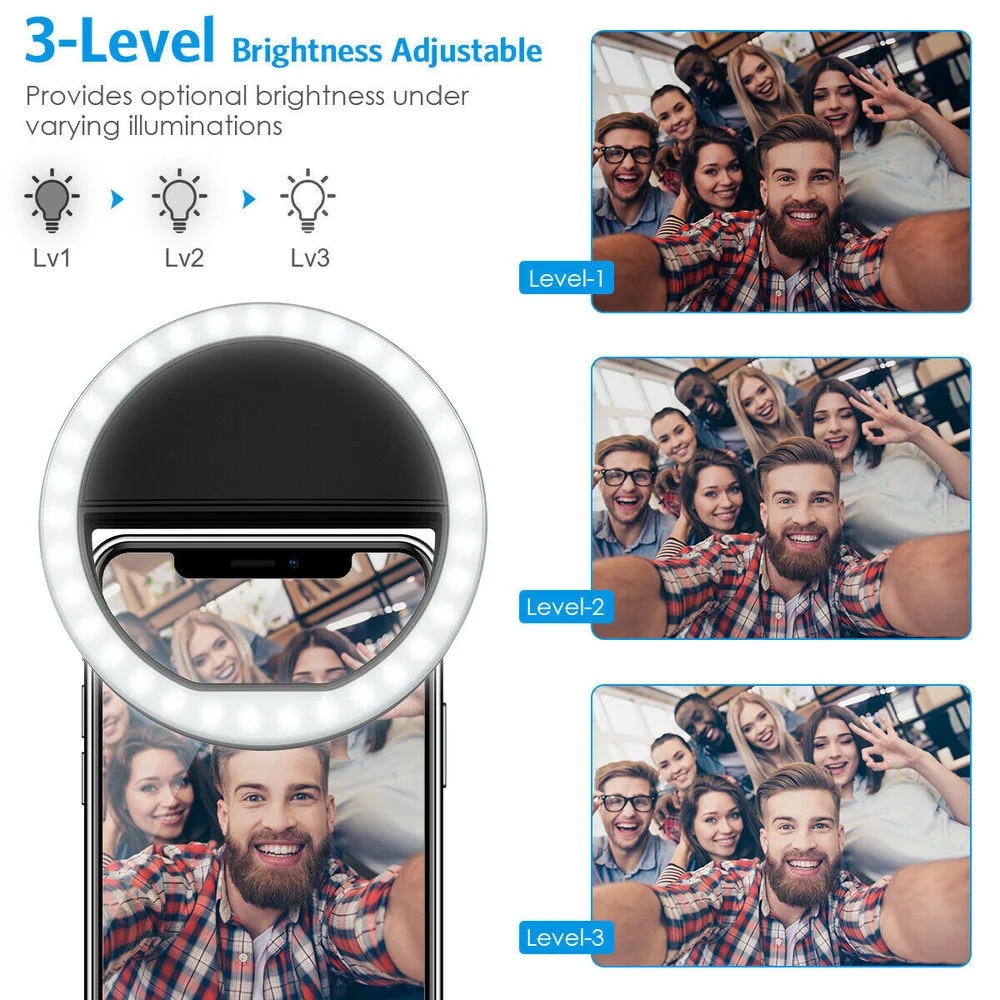 USB Rechargeable LED Selfie Ri - Photography Lighting Studio review and price
