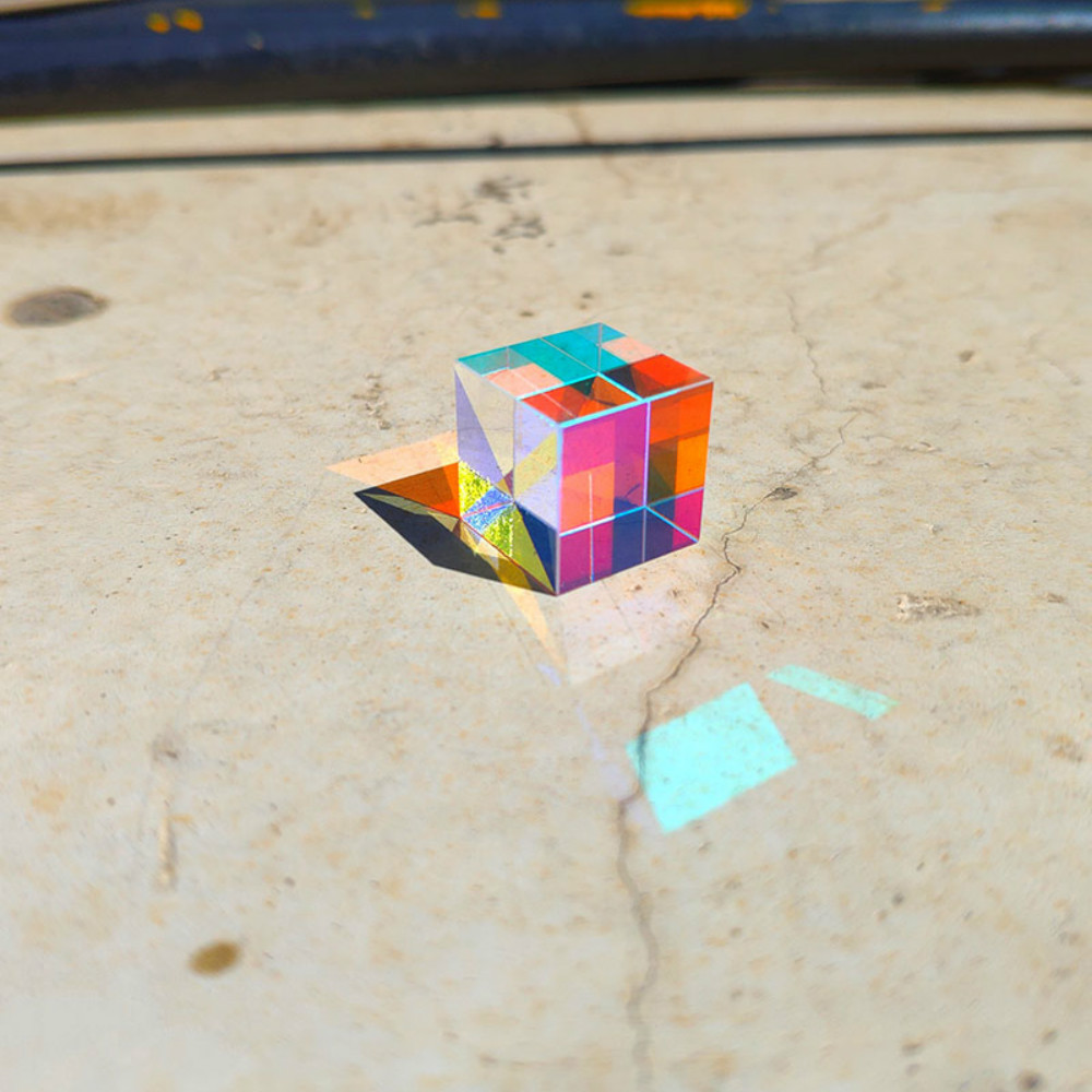 Glass Cube 12.7mm Dichroic Pri - Lighting Glass Photography review and price