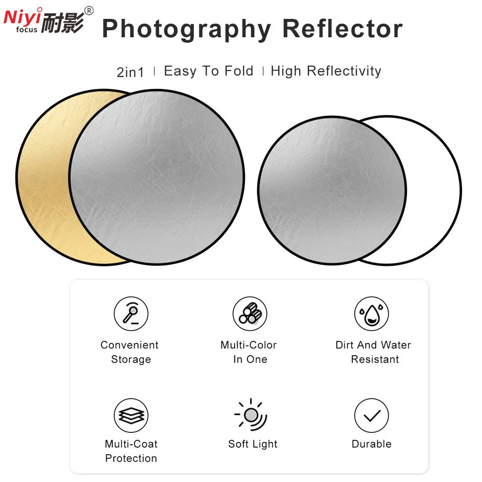 2in1 Round Portable Reflector  - Photography Lighting Handheld review and price