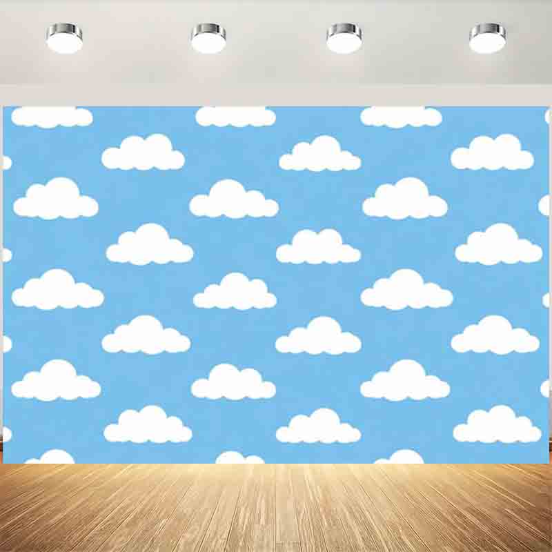 Cartoon Simple Blue Sky White  - Photography Lighting White Background review and price