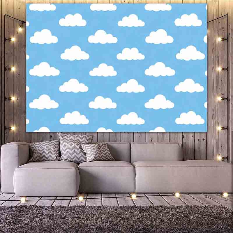 Cartoon Simple Blue Sky White  - Photography Lighting White Background review and price