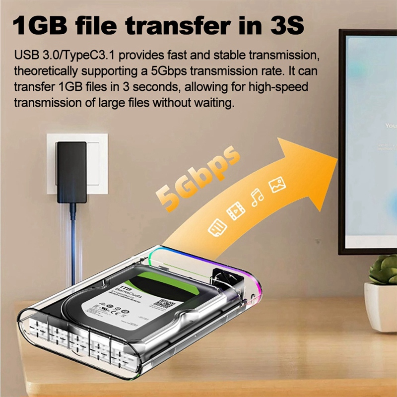 3.5IN HDD/SSD Enclosure Transp - Photography Lighting Color review and price