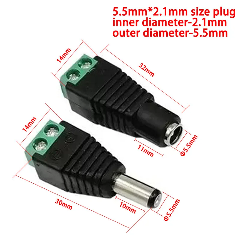 Female and Male DC Connectors  - Photography Led Lighting Kit review and price
