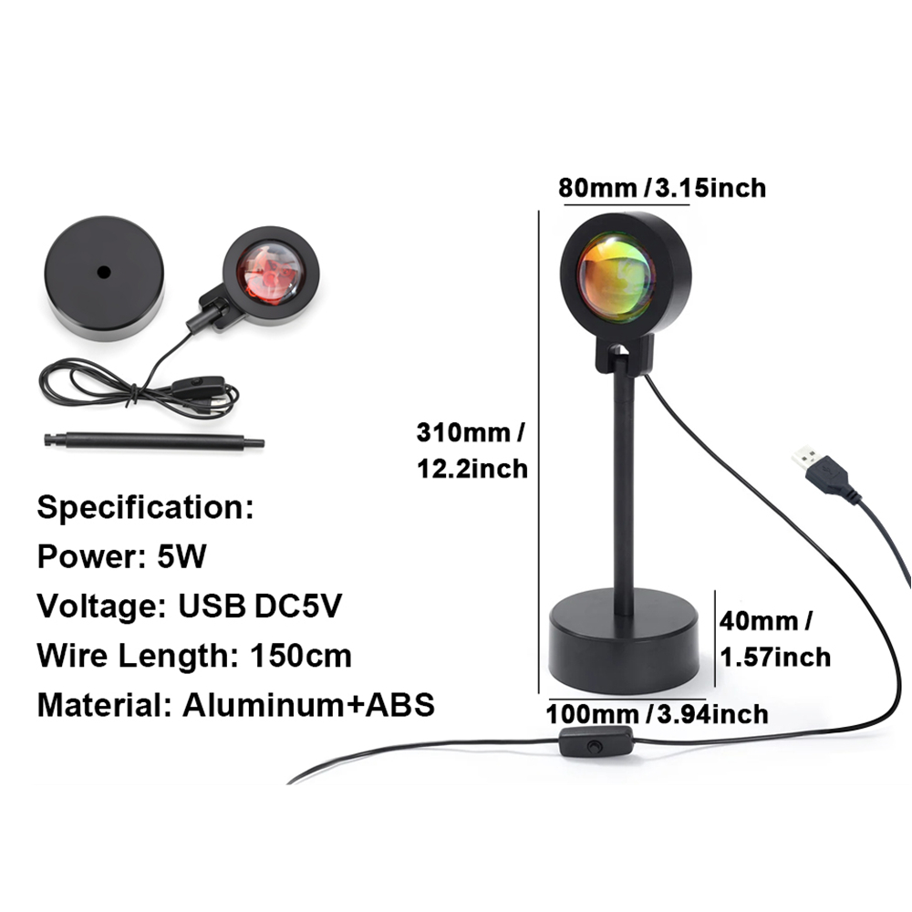 Sunset Projector LED Light USB - Lighting Glass Photography review and price